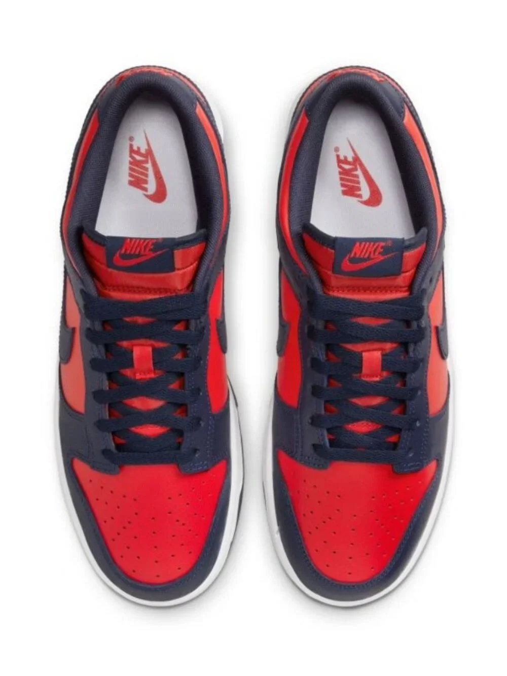 NIKE Men's Dunk Low Retro Navy Red Shoes Size 11 - Picture 3 of 12